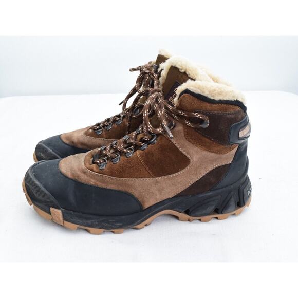 Burberry Men's Tor Genuine Shearling Lined Hiking Boot Brown 42 FLAWS READ - Picture 1 of 12